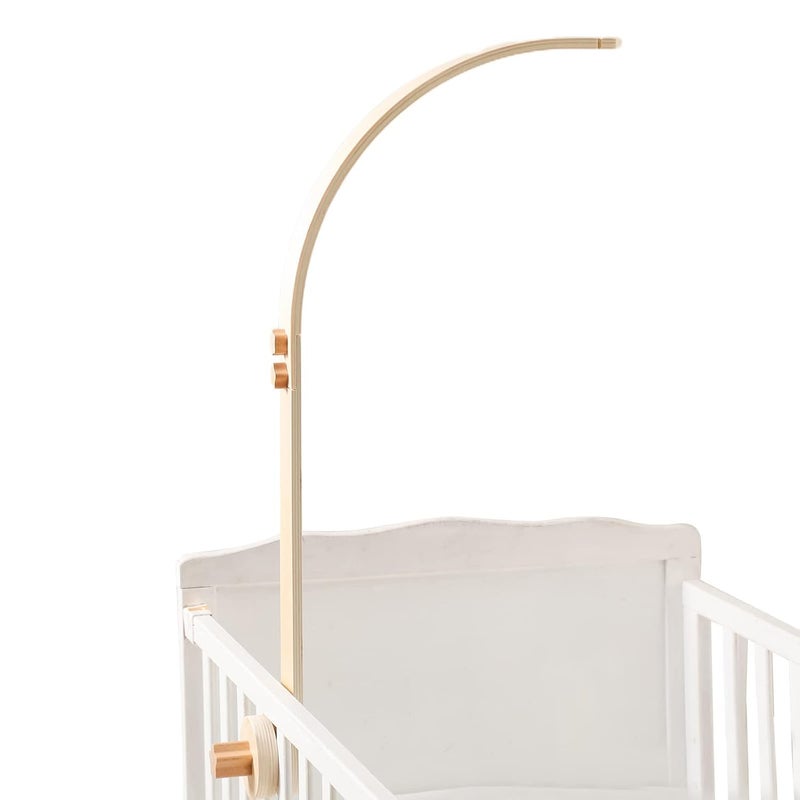 let's make Baby Crib Mobile Arm - Wooden Baby Mobile Crib Holder for Hanging Baby Crib Attachment for Nursery Decor (Curved Structural Arm) - Image 1